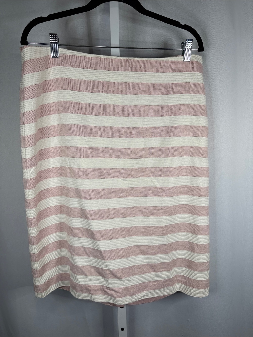 Talbots Pink and Cream Striped Pencil Skirt